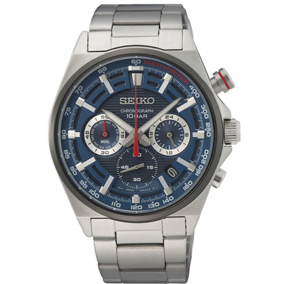 Afbeelding van Seiko SSB407P1 Horloge Chronograaf zilverkleurig blauw 41 mm