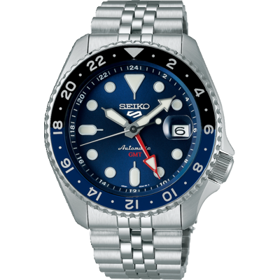 Afbeelding van Seiko SSK003K1 Horloge 5 Sports Automaat staal zilverkleurig blauw 42,5 mm