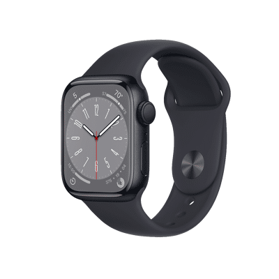 Abbildung von Apple Watch Series 8 41mm Schwarz (Schwarzes Silikon Armband)