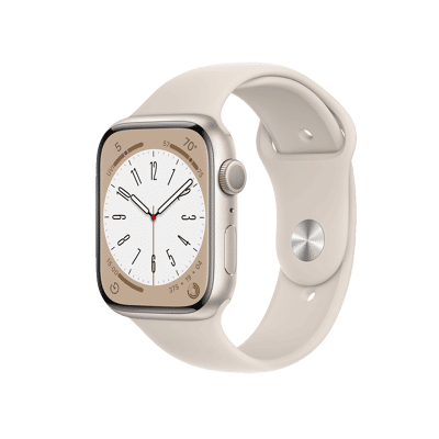 Abbildung von Apple Watch Series 8 45mm Schwarz (Schwarzes Silikon Armband)