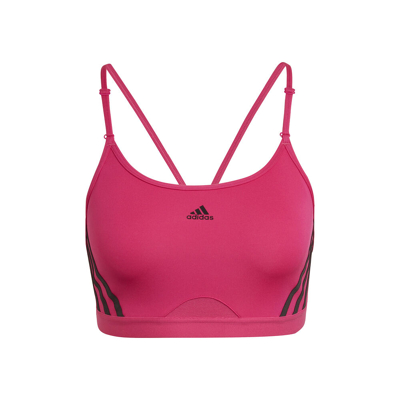 Abbildung von adidas Aeroreact Low Support 3 Stripes Sport BH Damen Pink, Größe L