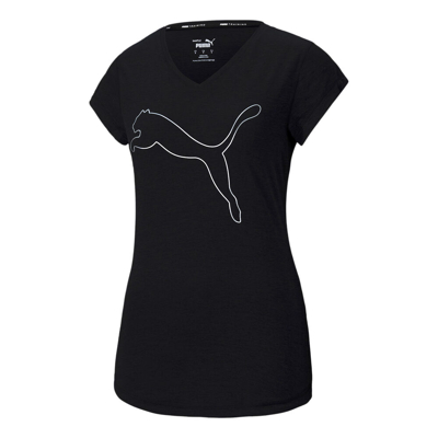Abbildung von Puma Favorite Heather Cat T Shirt Damen Schwarz, Größe XS