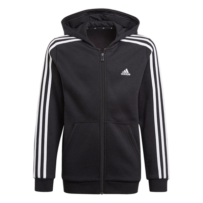 Abbildung von adidas 3 Stripes Full Zip Sweatjacke Jungen Schwarz, Weiß, Größe 128