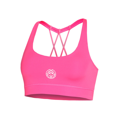 Abbildung von BIDI BADU Letty Tech Strappy Sport BH Damen Pink, Weiß, Größe L