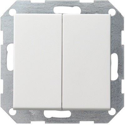 Afbeelding van Gira Systeem 55 drukvlak serieschakelaar 10A 250V zuiver wit mat met