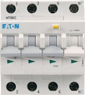 Afbeelding van Eaton aardlekautomaat 3 polignul 25 ampere C karakteristiek 30mA MRB4 253NC003 A