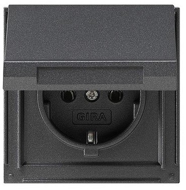 Afbeelding van Gira TX_44 wandcontactdoos randaarde 16A 250V antraciet met