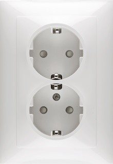 Afbeelding van Peha Badora 2 voudig stopcontact met randaarde en kinderbeveiliging 11651202 SI