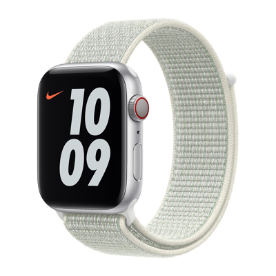 Abbildung von Nike Apple Watch Armband Stoff Weiß Geeignet für Series 1 9 / SE