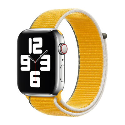Abbildung von Apple Watch Armband Original Stoff Gelb Geeignet für Series 1 9 / SE