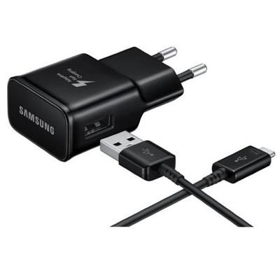 Abbildung von Samsung USB Ladeadapter mit Schnellladefunktion + C Kabel EP TA20 Schwarz