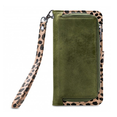 Abbildung von Mobilize 2in1 Gelly Wallet Zipper Case iPhone 11 olivgrün / leopard MOB TIOGWZOL IPHXI61NP
