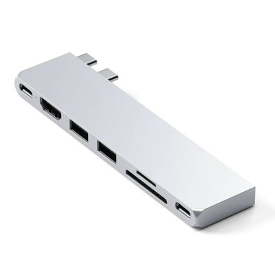 Abbildung von Satechi USB C Pro Hub Slim Adapter Silber ST HUCPHSS