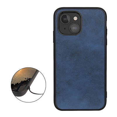 Afbeelding van Casecentive Shockproof Leren back case iPhone 13 Mini blauw