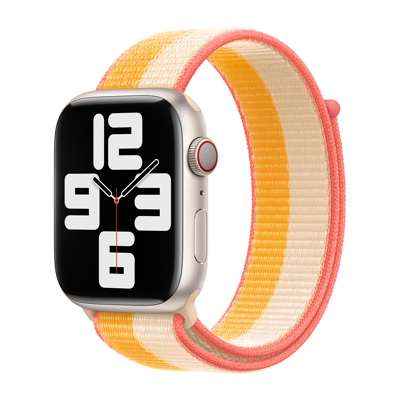 Afbeelding van Apple Watch Strap 45mm Maize/White Sport Loop