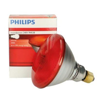 Afbeelding van Philips warmtelamp PAR rood 100W, Geschikt voor Rundvee Koeien Varkens Geiten
