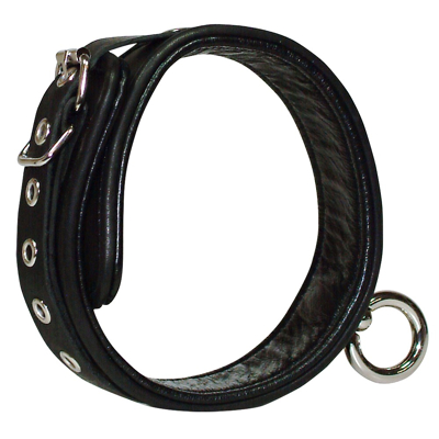 Afbeelding van Lederen halsband met ring