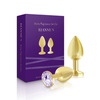 Afbeelding van Rianne S Booty Plug Luxury Set 2x Gold GRATIS TOY bij iedere bestelling v.a. 40,