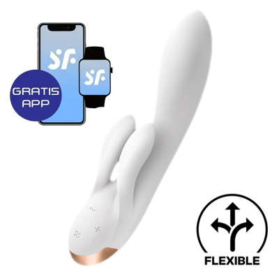 Afbeelding van Satisfyer Double Flex Rabbit Vibrator Wit