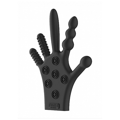 Afbeelding van Silicone Stimulation Glove Zwart