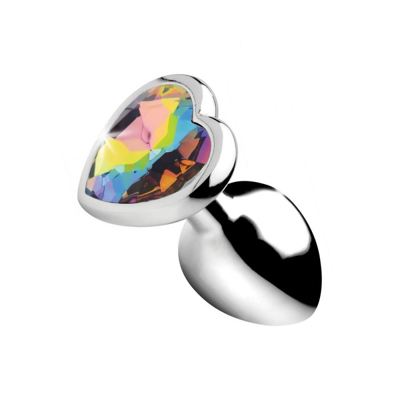 Image de Plug Anal Métal Bijou Rainbow Prism Heart Small