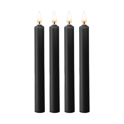 Image de Kit 4 Bougies BDSM Basse Température Teasing Wax Candles Large Noir