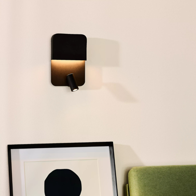Afbeelding van Lucide BOXER Wandlamp LED Met USB oplaadpunt Zwart