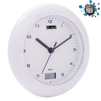 Billede af Balance Badeværelsesur Og Termometer 17 cm Analog Hvid ur