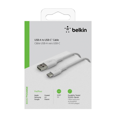 Billede af Belkin Boost Charge USB C Braided Cable 1 Meter Hvid