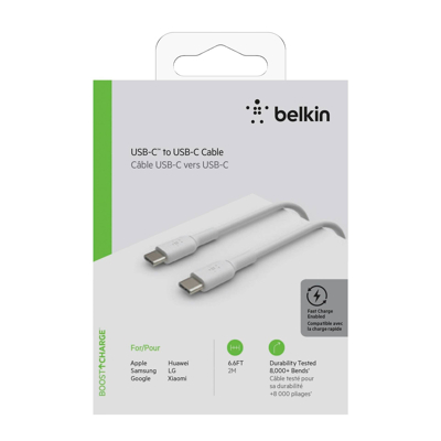 Billede af Belkin USB C til kabel CAB003BT2MWH Hvid 2 m Autoudstyr