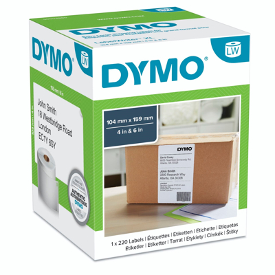 Billede af Dymo 12 stk S0904980 shippinglabels ekstra store 104x159mm X 220 kompatibel