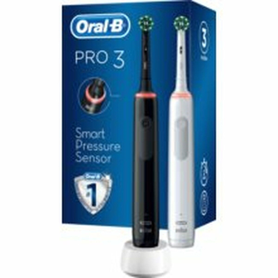 Billede af Oral B Pro 3 3900 Black/White Duo El tandbørster 2 stk.