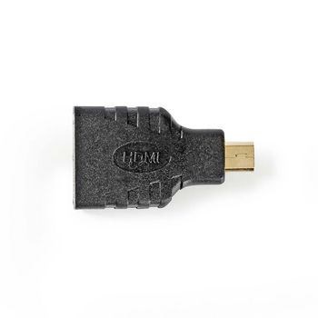 Billede af HDMI Adapter Mini stik Hun Guldplateret Lige ABS Sort 1 stk. Plastikpose