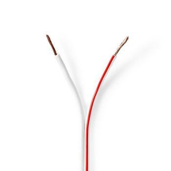 Billede af Højtaler Kabel 2x 1.50 mm² CCA 100.0 m Runde PVC Hvid Folie