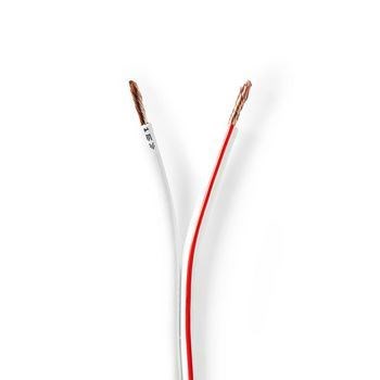 Billede af Højtaler Kabel 2x 2.50 mm² CCA 100.0 m Runde PVC Hvid Folie