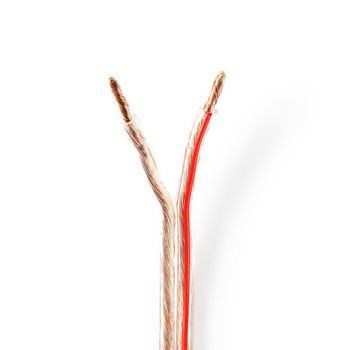 Billede af Højtaler Kabel 2x 4.00 mm² CCA 100.0 m Runde PVC Gennemsigtig Folie