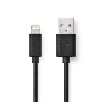 Billede af USB kabel 2.0 Apple Lightning 8 pin A han 480 Mbps Guldplateret 3.0 m Runde PVC Grå / Hvid Box