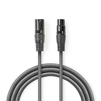 Billede af Balanceret Audio kabel XLR 3 Pin Hanstik Hunstik Nikkelplateret 15.0 m Runde PVC Mørkegrå Gaveæske