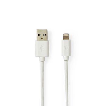 Billede af USB kabel 2.0 Apple Lightning 8 pin A han 480 Mbps 12 W Guldplateret 2.00 m Runde PVC Grå / Hvid Window Box