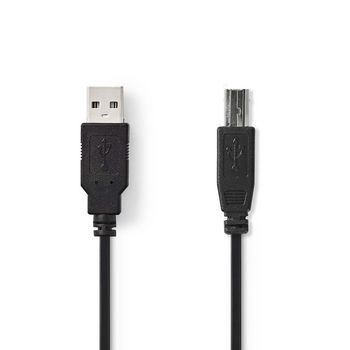 Billede af USB kabel 2.0 A han B 480 Mbps Nikkelplateret 3.00 m Runde PVC Sort Box