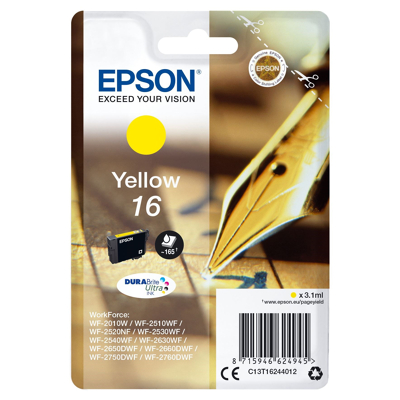 Billede af Epson 16 gul blækpatron 3,1ml C13T16244010 original