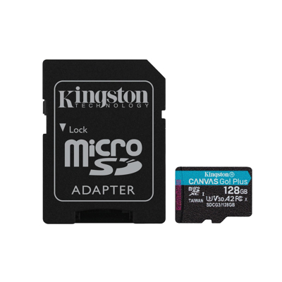 Billede af Kingston Canvas Go! Plus microSDXC 128GB + SD Kort Adapter