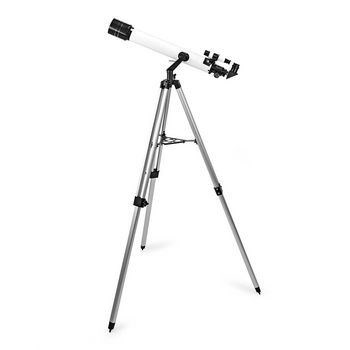 Billede af Teleskop Blænde: 70 mm Brændvidde: 700 Finderscope: 5 x 24 Maksimal arbejdshøjde: 125 cm Tripod Hvid / Sort