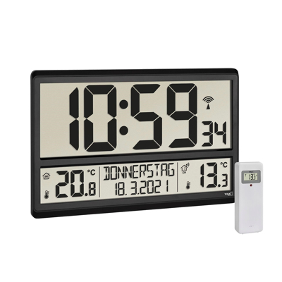 Billede af Digital XL radiokontrolleret ur med temperatur