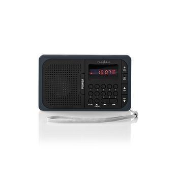 Billede af FM radio Bærbart design Batteri / Strømforsyning Digital 3.6 W Skærmstørrelse: 2.0 &quot; Sort hvid skærm Hovedtelefonudgang Grå