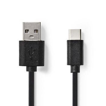 Billede af USB kabel 2.0 A Han Type C 480 Mbps Nikkelplateret 1.00 m Runde PVC Sort Plastikpose