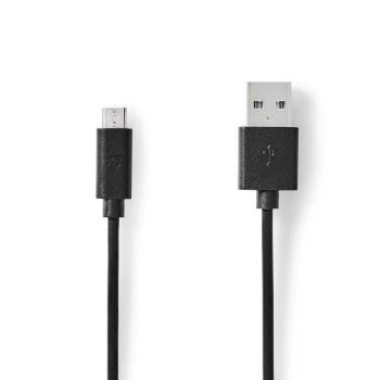 Billede af USB kabel 2.0 A han Micro B 10 W 480 Mbps Nikkelplateret 0.50 m Runde PVC Sort Label