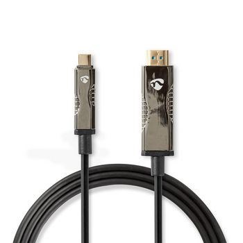 Billede af Aktiv Optisk USB kabel Type C HDMI Stik 18 Gbps 20.0 m Runde PVC Sort Gaveæske