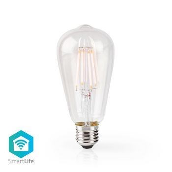 Billede af Nedis SmartLife LED glødepære Wi Fi Antal produkter i pakken: 1 stk. E27 500 lm 5 W Varm Hvid 2700 K Glas Android &amp; iOS ST64