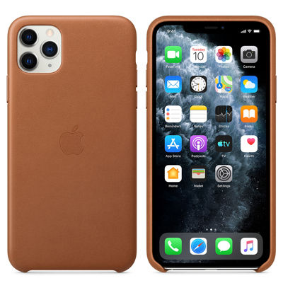 Afbeelding van Apple origineel leather case iPhone 11 Pro Max Saddle Brown MX0D2ZM/A